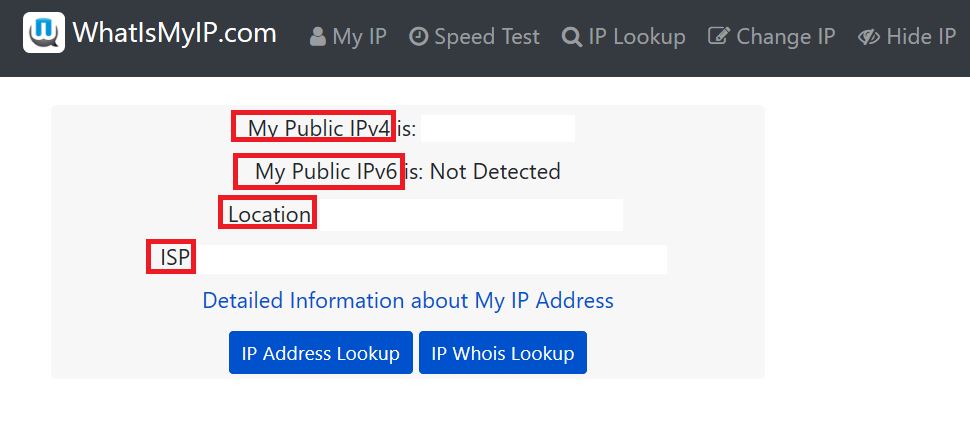 Kiểm tra Public IP address