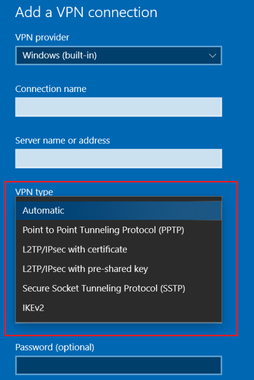 VPN Protocol trên Windows