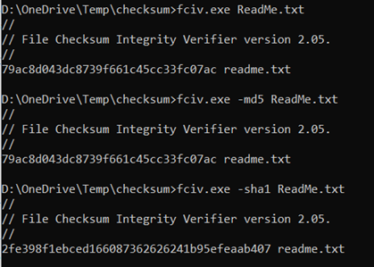 Microsoft File Checksum Integrity Verifier demo