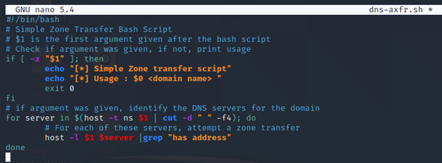 zone transfer bash script