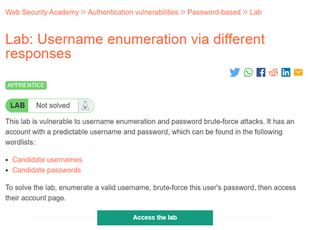 username password enum lab