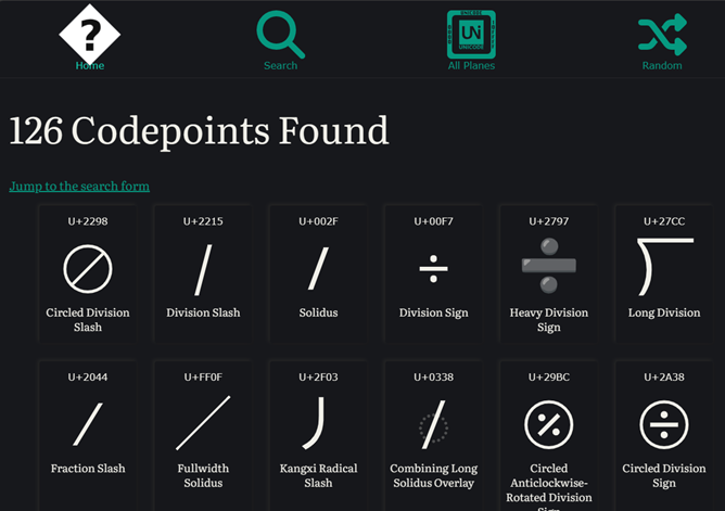 Codepoints