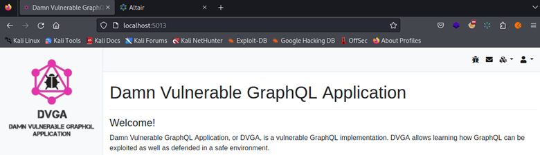 Damn Vulnerable GraphQL Application interface